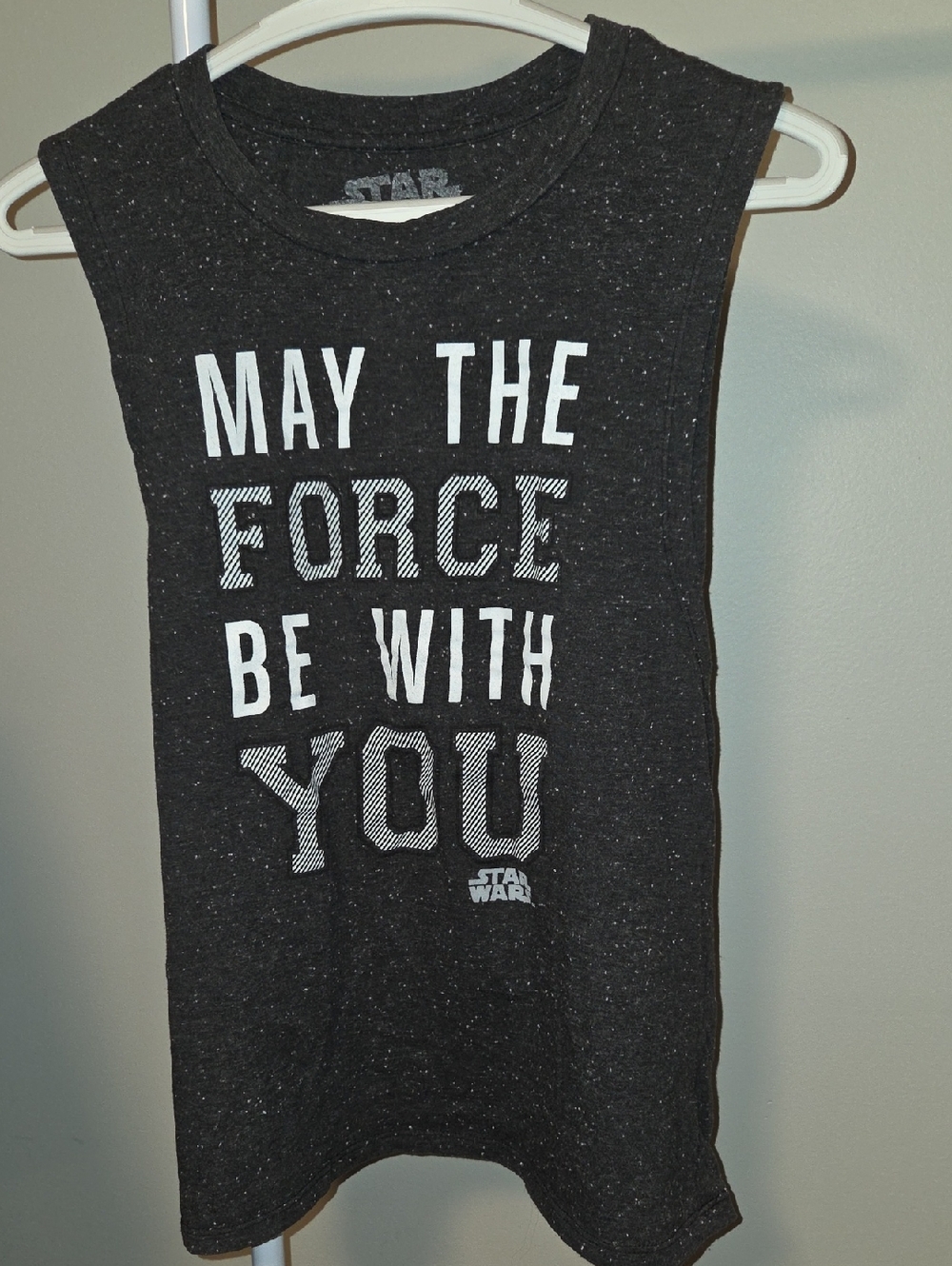 Star Wars Black Men's Graphic Muscle Tank - 'May The Force Be With You'